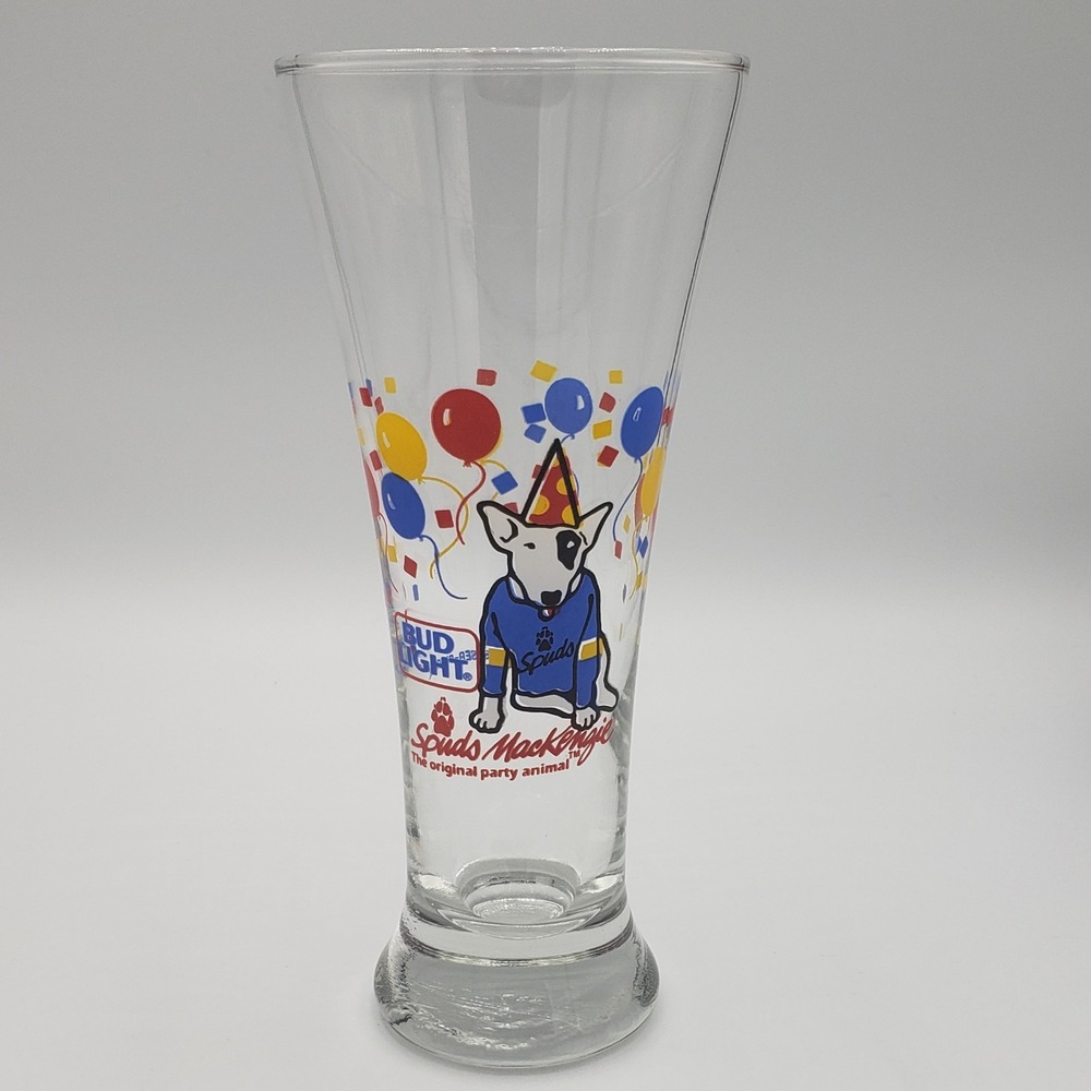 1987 Spuds MacKenzie Original Party Animal Dog‎ Bud Light Pilsner Beer Glass